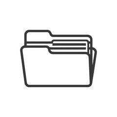 Poster - Minimalist Folder Icon with Documents, Clean Design for Data Storage