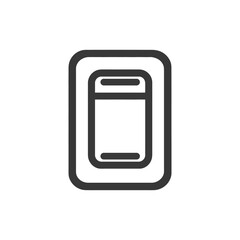 Poster - Minimalist Light Switch Icon: Bold Outline on White Background