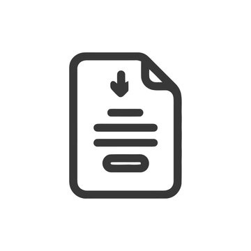 Download Document Icon: Simple Graphic with Arrow and Lines on White