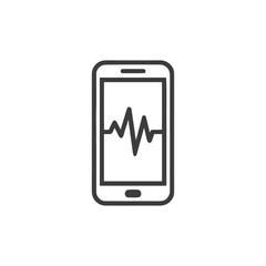 Poster - Smartphone Displaying Heartbeat Line Icon, Medical App Concept, Isolated on White