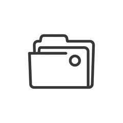 Poster - Minimalist Folder Icon: Clean Line Art for Data Storage and Organization