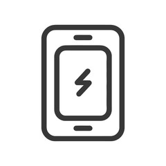 Poster - Charging Smartphone Icon: Modern, Minimalist Design with Lightning Bolt Symbol