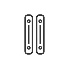 Poster - Minimalist Pause Symbol: Two Vertical Bars with Circles, Isolated on White