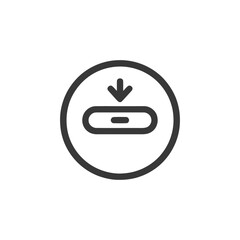 Poster - Minimalist Download Icon: Arrow Pointing Down into Rounded Rectangle in Circle