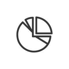 Poster - Simple Dark Gray Pie Chart Icon on White Background
