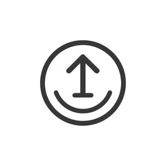 Poster - Upward Arrow in Circle with Smile: Minimalist Icon Design