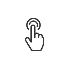 Poster - Finger Tap Icon: Hand Gesture, Touchscreen Interaction, Modern Line Art