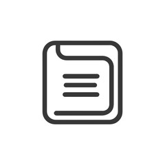 Poster - Document Icon with Rounded Corners and Three Lines, Dark Gray on White