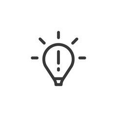 Poster - Lightbulb with Exclamation Point: Idea, Warning, Attention Symbol Icon
