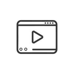 Poster - Minimalist Video Player Icon with Play Button and Controls