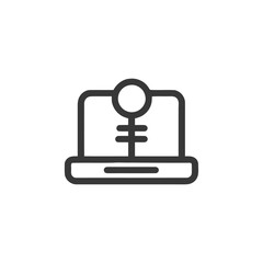 Poster - Minimalist Laptop Icon with Gender Symbol, Clean Line Art Design