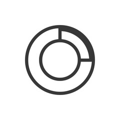 Poster - Minimalist Donut Chart Icon: Circular Data Visualization with Segmented Design