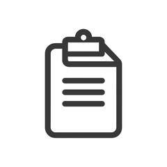 Poster - Minimalist Clipboard Icon: Black Outline on White Background, Simple Design