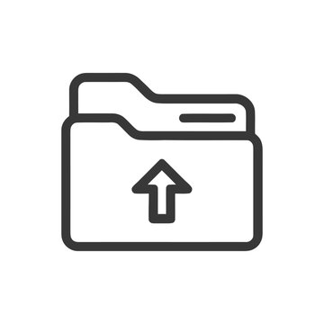 Upload Folder Icon: Simple Outline Design for Data Transfer