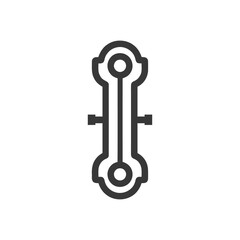 Poster - Minimalist Icon of Stylized Connecting Rod with Circular Ends