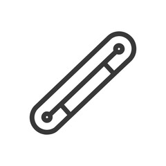Poster - Abstract Minimalist Line Art: Diagonal Capsule with Circular Connectors