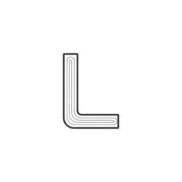 Minimalist Letter L Design with Parallel Lines and Rounded Corners