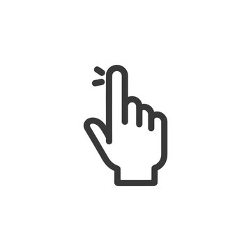 Minimalist Hand Icon: Tap or Touch Gesture with Finger
