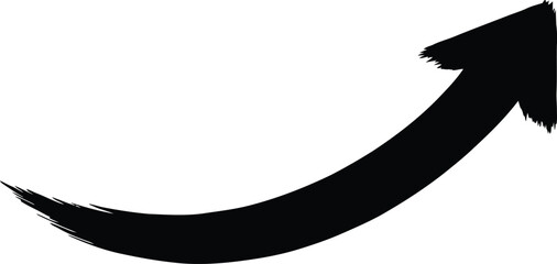 Poster - Upward Curved Brush Stroke Arrow - Growth & Direction Icon AI Generative