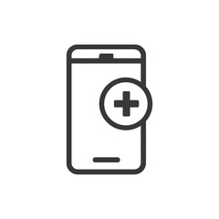 Poster - Smartphone with Plus Sign Icon: Add Contact, New App, Medical Alert