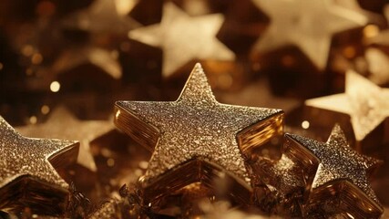 Poster - A close-up shot of a group of golden stars