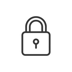 Poster - Minimalist Padlock Icon: Security Symbol in Bold Outline Style