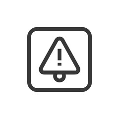 Poster - Alert Icon in Rounded Square, Minimalist Design, Black on White