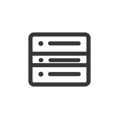 Poster - Minimalist Server Rack Icon: Data Storage and Network Infrastructure Symbol