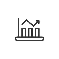 Poster - Ascending Bar Graph with Arrow: Financial Growth Icon