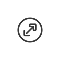 Poster - expand icon in circle, black outline on white background, simple design