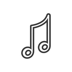 Poster - minimalist eighth note icon: bold outline on white background
