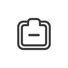 Poster - minimalist minus icon: bold line art on white background, clean design