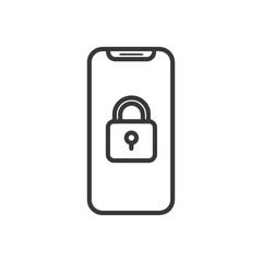Poster - Secure Mobile: Smartphone with Padlock Icon for Data Protection