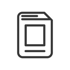 Poster - Minimalist Document Icon: Clean Lines, Modern Design, Gray on White