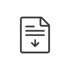 Poster - Download Document Icon: Simple Line Art with Arrow