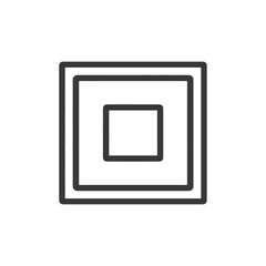 Poster - concentric squares: minimalist geometric design with bold outlines and clean aesthetic