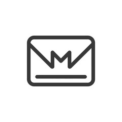 Poster - Minimalist Email Icon with Crown-Like Detail in Dark Gray