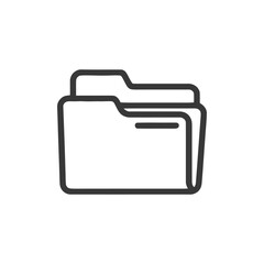 Poster - Minimalist Folder Icon: Clean Line Art for Data Storage and Organization