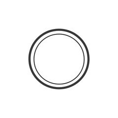 Poster - Simple Double Circle Outline Design on White Background, Minimalist Graphic Element