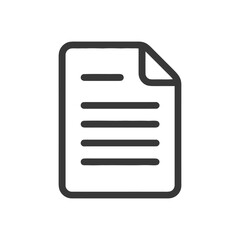 Poster - Minimalist Document Icon with Folded Corner and Text Lines on White Background