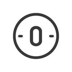 Poster - minimalist zero icon: bold outline, symmetrical design, clean white background