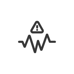 Poster - Warning Signal: Volatile Graph with Exclamation Point Icon, Dark Gray on White