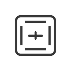 Poster - simple plus sign in rounded square frame, minimalist design