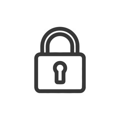 Poster - Bold Graphic Padlock Icon on White Background, Security Concept