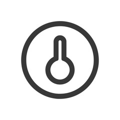 Poster - Minimalist Thermometer Icon: Circular Outline with Bulb and Stem Design