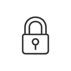 Poster - Minimalist Padlock Icon: Security, Privacy, and Protection Symbol in Simple Line Art