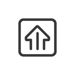 Poster - Bold Upward Arrow Icon in Rounded Square Frame, Minimalist Design