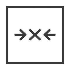 Poster - Converging Arrows in Square Frame: Conflict, Opposition, or Compression Concept