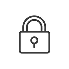 Poster - Minimalist Black Padlock Icon on White Background: Security Symbol