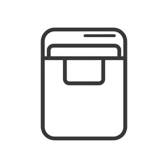 Poster - Minimalist Outline Icon of a Handbag with Rounded Corners on White